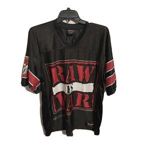 VERY RARE WWF Raw is War Jersey Titan Sports Attitude Era XL 1999 EUC